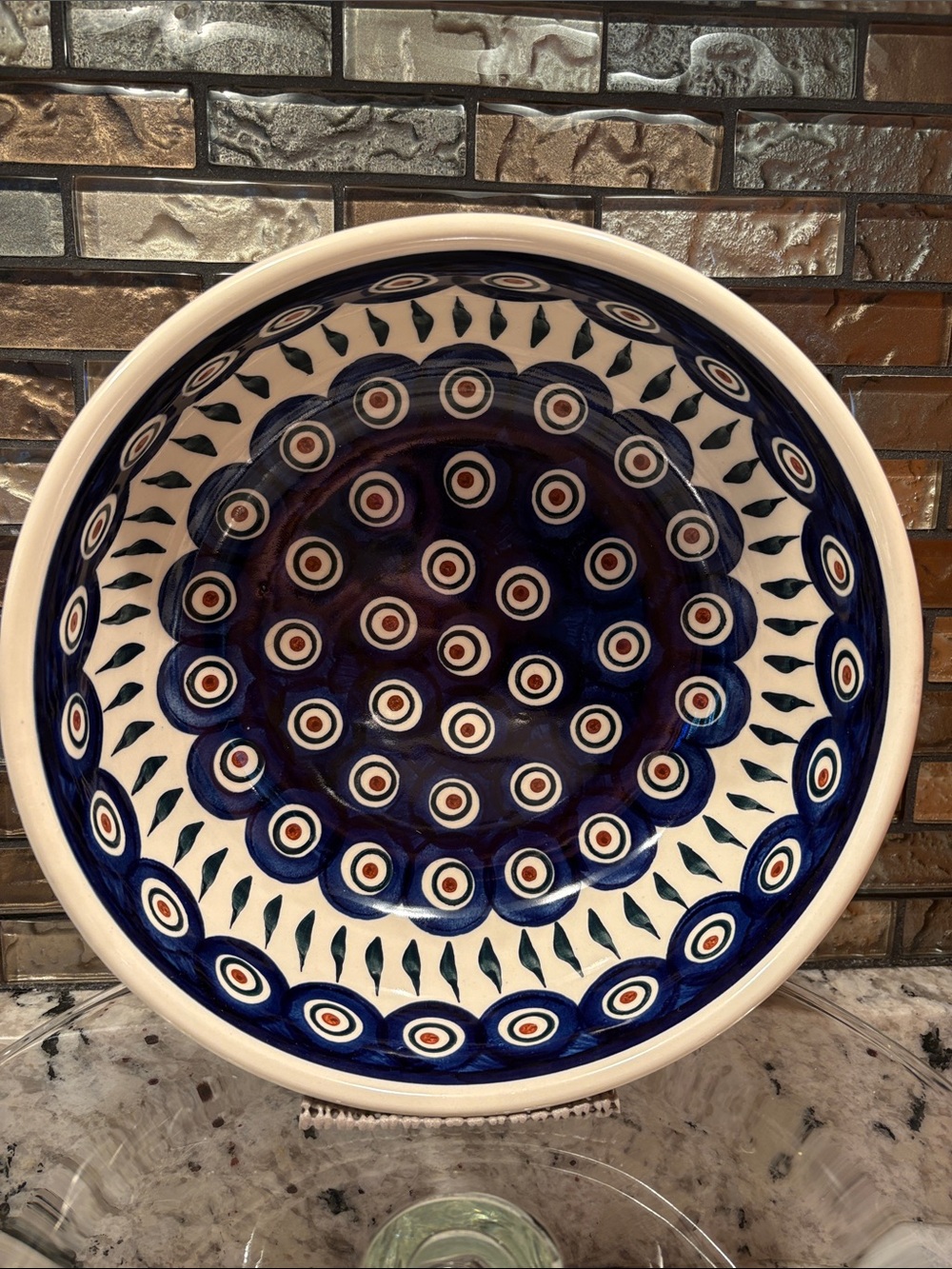 BowlHand-Painted Ceramic Serving Bowl - Blue and White